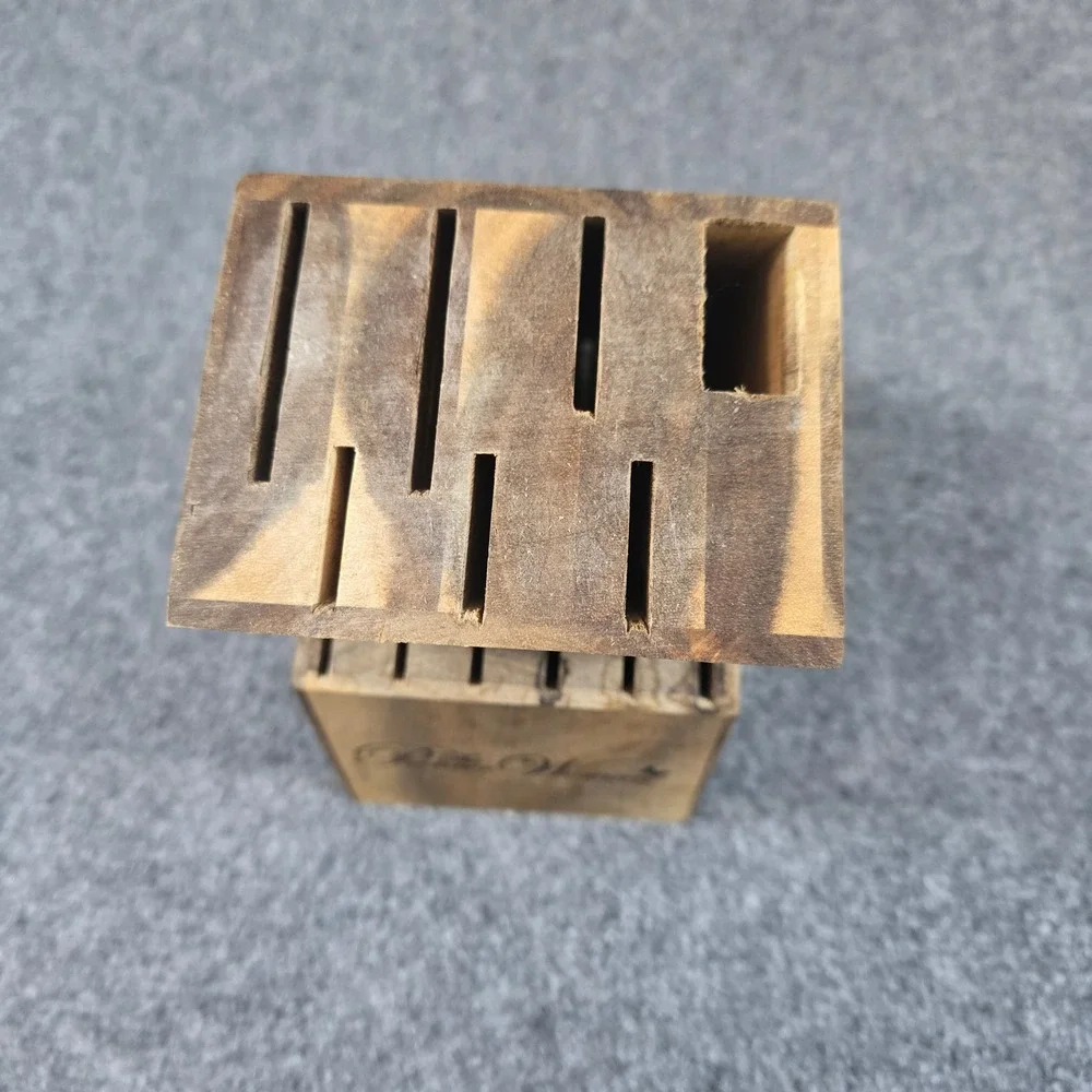 The Pioneer Woman Wooden Knife Block Holder Organizer‎ Storage Rustic Farmhouse